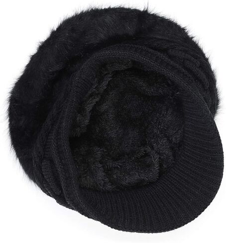 Women Newsboy Hat Faux Wool Peaked Beret Cap Knit Visor Beanie Hat Winter Warm Baker Boy Hat in Saudi Arabia