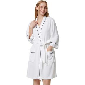 SIORO Waffle Knit Robes for Women, Womens lightweight Kimono Robes Short Bathrobe Soft Hotel Spa Robe