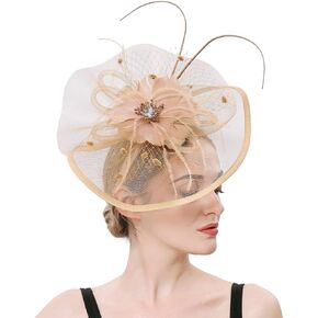 Beaupretty النساء الفتيات قطع زينة مشبك شعر الحجاب الفاسناتور قبعة مع مشبك شعر عقال الشاي حفلة أغطية الرأس 1920 قطع زينة in Kuwait