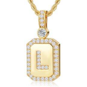 24K Gold Plated Initial Necklace for Women, Anniversary Necklace Wife Birthday Gift for Her Jewelry Gifts for Girlfriend Friend Mother Day Christmas Gift for Women, A-Z Initial Square with Rope Chain in Kuwait