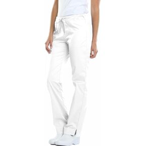 Cherokee Workwear Core Stretch Women Scrubs Pant Mid Rise Straight Leg Drawstring 4203