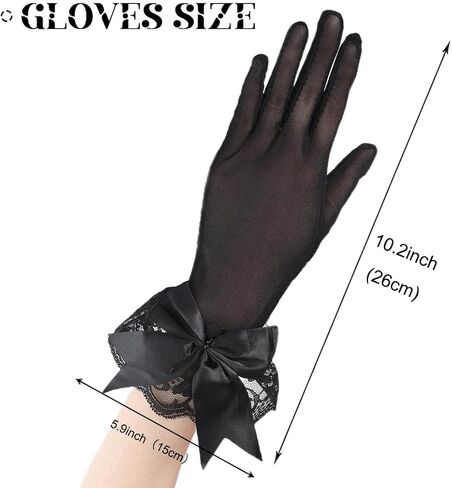 Aularso Women's Lace Gloves Short Stretchy Bridal Gloves Wrist Length Wedding Party Gloves Evening Banqust Accessiores in Kuwait