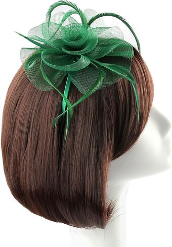 Acecharming قطع زينة قبعة زهرة سيناماي ريشة عقال كوكتيل الشاي حفلة أغطية الرأس كنتاكي قبعة الفتيات والنساء in Kuwait