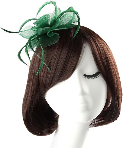 Acecharming قطع زينة قبعة زهرة سيناماي ريشة عقال كوكتيل الشاي حفلة أغطية الرأس كنتاكي قبعة الفتيات والنساء in Kuwait