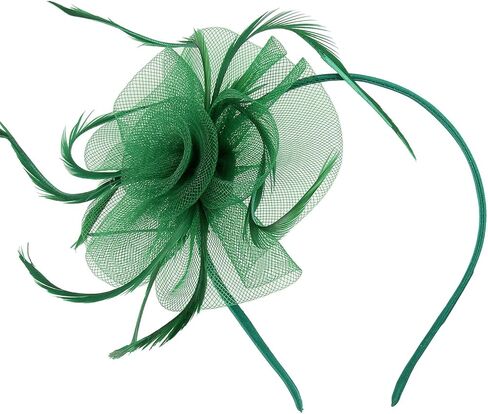 Acecharming قطع زينة قبعة زهرة سيناماي ريشة عقال كوكتيل الشاي حفلة أغطية الرأس كنتاكي قبعة الفتيات والنساء in Kuwait