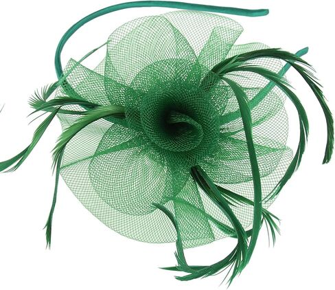 Acecharming قطع زينة قبعة زهرة سيناماي ريشة عقال كوكتيل الشاي حفلة أغطية الرأس كنتاكي قبعة الفتيات والنساء in Kuwait