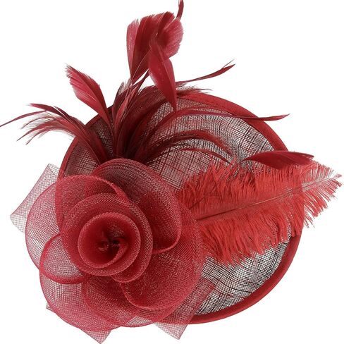 Acecharming قطع زينة قبعة زهرة سيناماي ريشة عقال كوكتيل الشاي حفلة أغطية الرأس كنتاكي قبعة الفتيات والنساء in Kuwait