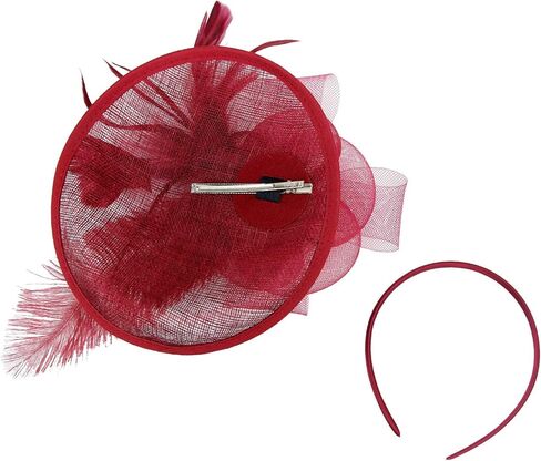 Acecharming قطع زينة قبعة زهرة سيناماي ريشة عقال كوكتيل الشاي حفلة أغطية الرأس كنتاكي قبعة الفتيات والنساء in Kuwait