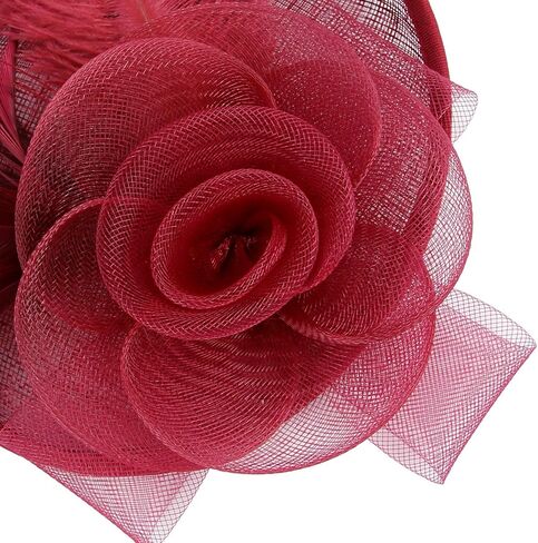 Acecharming قطع زينة قبعة زهرة سيناماي ريشة عقال كوكتيل الشاي حفلة أغطية الرأس كنتاكي قبعة الفتيات والنساء in Kuwait