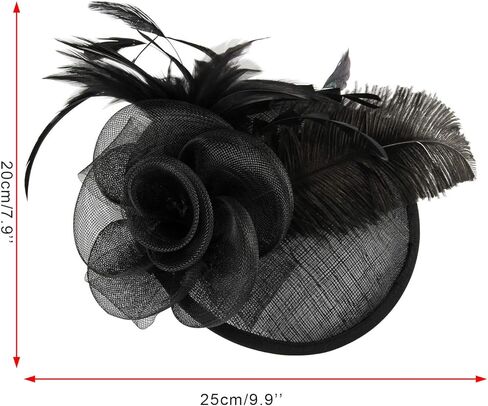 Acecharming قطع زينة قبعة زهرة سيناماي ريشة عقال كوكتيل الشاي حفلة أغطية الرأس كنتاكي قبعة الفتيات والنساء in Kuwait