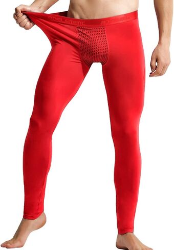 Ouruikia Men's Thermal Underwear Thermal Bottoms Magnetic Thermal Pants Modal Base Layer Bottoms Long Johns Pants in Saudi Arabia