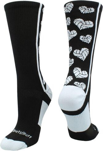 MadSportsStuff Crazy Love Volleyball Hearts Crew Socks in Saudi Arabia