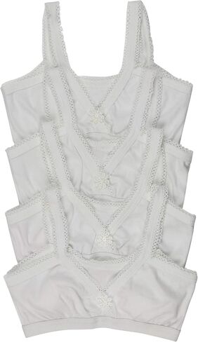 ToBeInStyle Girl's 4 Pack Elastic Crochet Trim Fold Over Cami Training Bras in Saudi Arabia