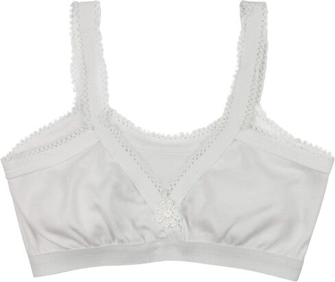 ToBeInStyle Girl's 4 Pack Elastic Crochet Trim Fold Over Cami Training Bras in Saudi Arabia