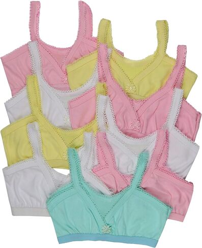 ToBeInStyle Girl's 4 Pack Elastic Crochet Trim Fold Over Cami Training Bras in Saudi Arabia