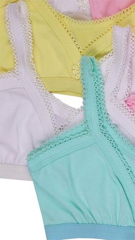 ToBeInStyle Girl's 4 Pack Elastic Crochet Trim Fold Over Cami Training Bras in Saudi Arabia