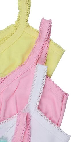 ToBeInStyle Girl's 4 Pack Elastic Crochet Trim Fold Over Cami Training Bras in Saudi Arabia