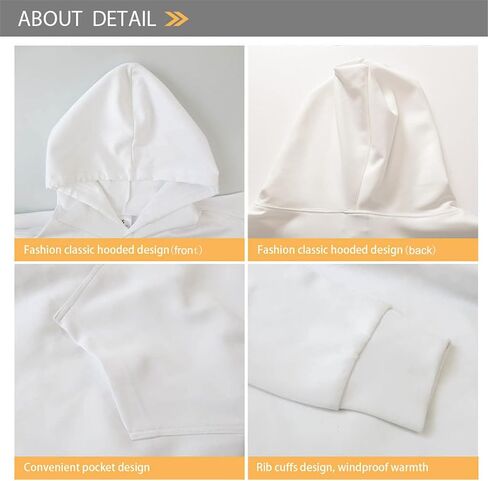 سويت شيرت بغطاء للرأس من Upetstory للبنات والأولاد والأطفال بأكمام طويلة مع جيوب مقاس S-XL in Kuwait