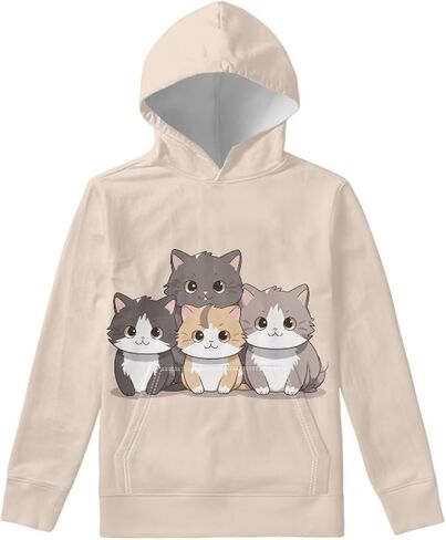 Upetstory Hoodies for Girls Boys Kids Long Sleeve Hooded Sweatshirt with Pockets S-XL in Kuwait