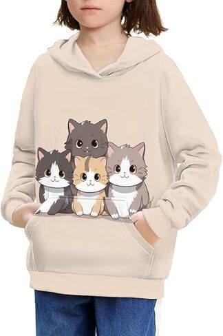 Upetstory Hoodies for Girls Boys Kids Long Sleeve Hooded Sweatshirt with Pockets S-XL in Kuwait