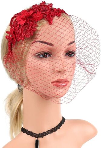 Beaupretty إمرأة قطع زينة قبعة الزفاف الحجاب الزفاف شبكة الدانتيل عقال الشاي حفلة أغطية الرأس الفاسناتور الحجاب عقال in Kuwait