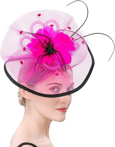 Beaupretty Women Girls Fascinators Hair Clip Veil Fascinator Hat with Hair Clip Headband Tea Party Headwear 1920 Fascinators in Saudi Arabia