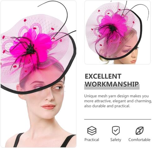Beaupretty Women Girls Fascinators Hair Clip Veil Fascinator Hat with Hair Clip Headband Tea Party Headwear 1920 Fascinators in Saudi Arabia