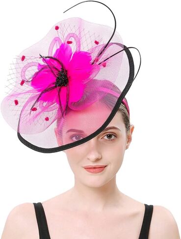 Beaupretty Women Girls Fascinators Hair Clip Veil Fascinator Hat with Hair Clip Headband Tea Party Headwear 1920 Fascinators in Saudi Arabia