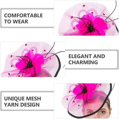 Beaupretty Women Girls Fascinators Hair Clip Veil Fascinator Hat with Hair Clip Headband Tea Party Headwear 1920 Fascinators in Saudi Arabia