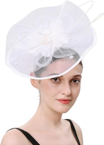 Beaupretty Women Girls Fascinators Hair Clip Veil Fascinator Hat with Hair Clip Headband Tea Party Headwear 1920 Fascinators in Saudi Arabia