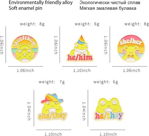 Studious Frog Enamel Lapel Pins for Kids/Girl, Cute Rainbow Animal Pins Badges for Clothes Colorful Pronoun Enamel Pins Jewelry Accessories Gift in Kuwait