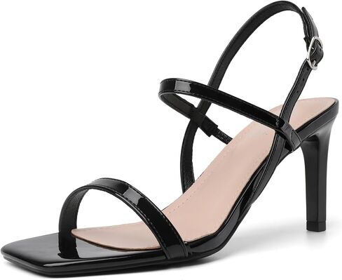 Mostrin Heels for Women Strappy Sandals Square Open Toe High Heel Sandals Ankle Strap Stiletto Heels for Party Wedding in Saudi Arabia