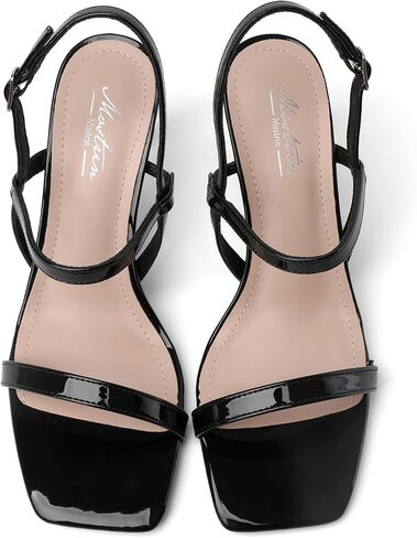 Mostrin Heels for Women Strappy Sandals Square Open Toe High Heel Sandals Ankle Strap Stiletto Heels for Party Wedding in Saudi Arabia