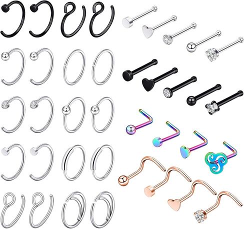 Stuppendux الأنف أقراط للأذن هوب الأنف ترصيع مسامير الأنف ثقب الأنف مجوهرات ثقب الغضروف مجوهرات للنساء الرجال in Kuwait
