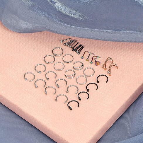 Stuppendux الأنف أقراط للأذن هوب الأنف ترصيع مسامير الأنف ثقب الأنف مجوهرات ثقب الغضروف مجوهرات للنساء الرجال in Kuwait