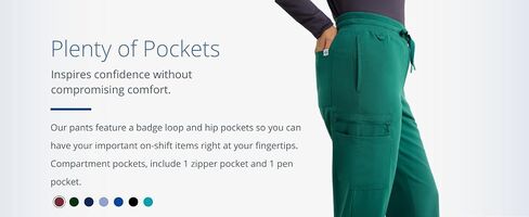 Care+Wear 9-Pocket Straight Leg Pants for Women – Moisture Wicking, Ultra-Soft, Wrinkle-Resistant Medical Scrub Pants in Saudi Arabia
