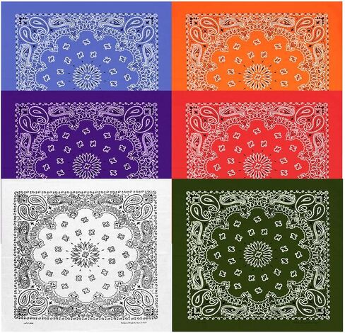 Mato & Hash Large Bandanas 27 x 27 | Versatile Biker Rags | Classic Paisley Bandana Pattern in Saudi Arabia
