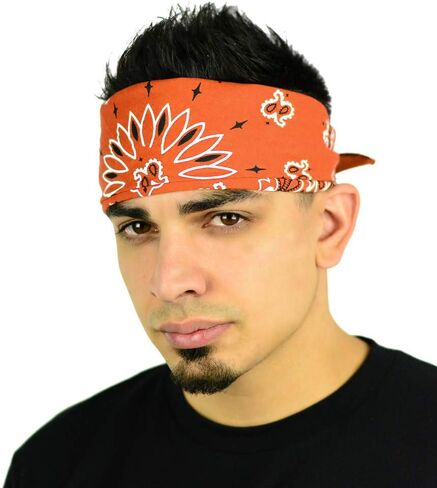 Mato & Hash Large Bandanas 27 x 27 | Versatile Biker Rags | Classic Paisley Bandana Pattern in Saudi Arabia