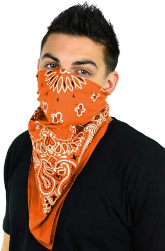 Mato & Hash Large Bandanas 27 x 27 | Versatile Biker Rags | Classic Paisley Bandana Pattern in Saudi Arabia