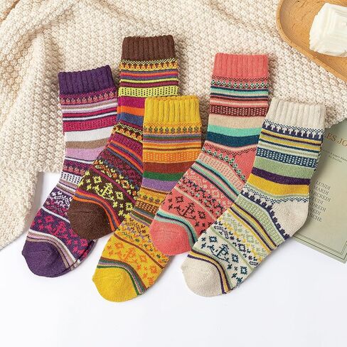 GLCMXMART wool socks for women, warm thermal thick winter socks for women cold weather, gift for women her in Kuwait