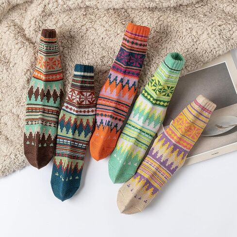 GLCMXMART wool socks for women, warm thermal thick winter socks for women cold weather, gift for women her in Kuwait