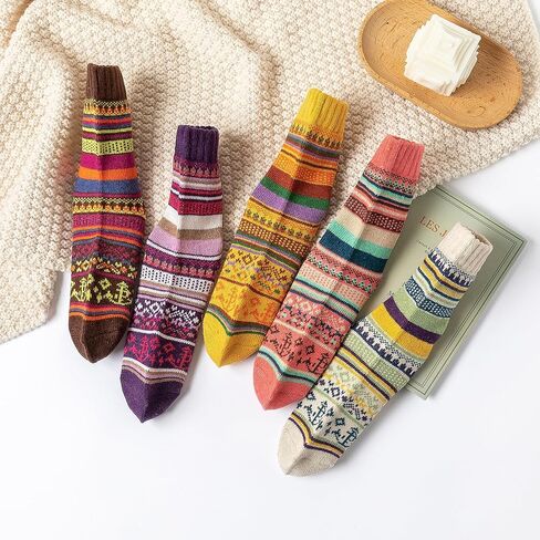 GLCMXMART wool socks for women, warm thermal thick winter socks for women cold weather, gift for women her in Kuwait