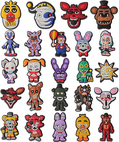 BAODE 24PCS Video Game Shoe Charms, Cute Cartoon Shoe Decoration Charms for Clog Shoes Wristband Boys Girls Adults Party Favor Gifts in Saudi Arabia