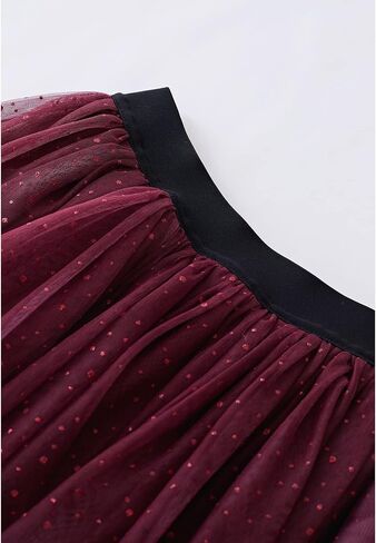 CHICWISH Women's Purple/Burgundy/Pink Festive Sparkle Ombre Tulle Midi Skirt in Saudi Arabia