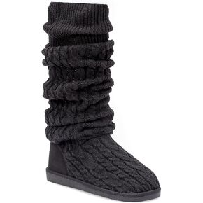 حذاء JustFab Brittany النسائي ذو الجورب الصوفي - حذاء نسائي منسوج، جورب غامض، حذاء مسطح، أحذية طويلة للنساء، أحذية طويلة وأحذية طويلة للنساء - حذاء كاجوال للنساء in Kuwait