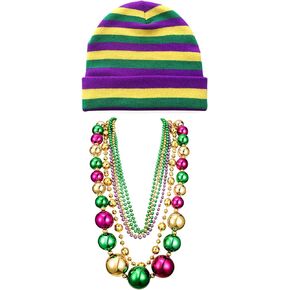 ملابس REU GLOBAL Mardi Gras قبعات مرنة غطاء رأس منسوج للنساء والرجال إكسسوارات أزياء ماردي غرا للحفلات