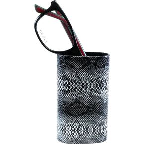 Calabria CA-503 Desktop Eye Glasses Holder Tan Snakeskin PU Leather Soft Lining Eyeglasses Stand Desks Nightstands Men Women in Kuwait