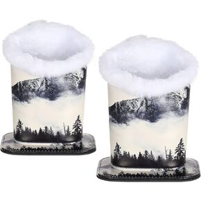 MEGREZ 2PCS Plush Lined Eyeglass Holder, PU Leather Glass stand with Magnetic-Base