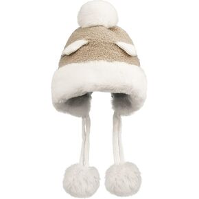 CLAPE Fur Trapper Hat Winter Furry Russian Cap Womens Pom Pom Beanie Hat Pompom Snow Hats Ski Cap Chunky Baggy Hat in Saudi Arabia