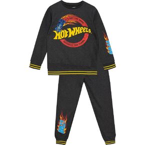 Hot Wheels Sweatshirt and Pants Set | Boys 2 Piece Outfit Set | Race Car Tracksuit For Kids | Ages 3 To 13 Years in Saudi Arabia